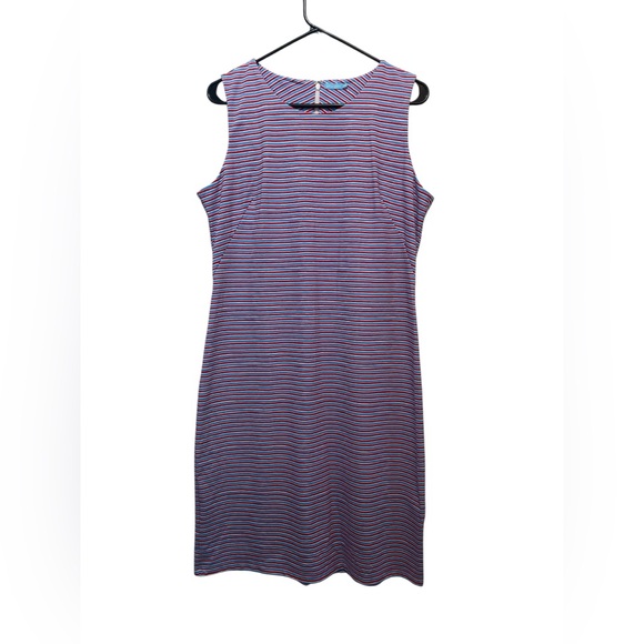 J McLaughlin L Sophia Dress Sleeveless Sheath Catalina Cloth Stripe - Picture 1 of 6